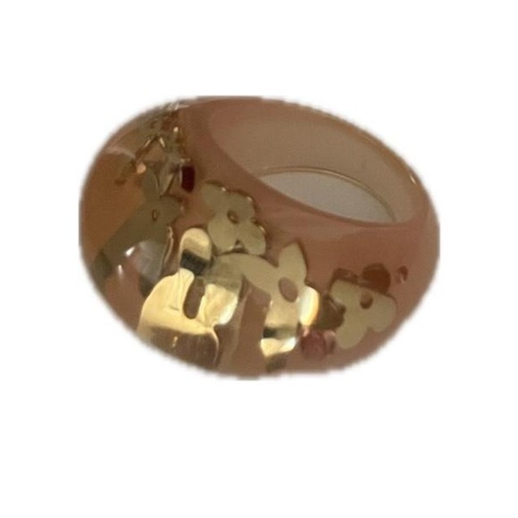Vintage Louis Vuitton Inclusion chunky ring light pink and gold ring - Picture 2 of 4